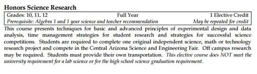 HSR Course Description 